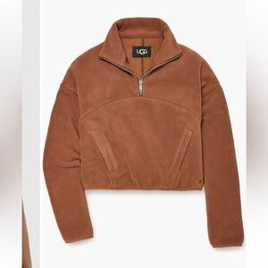 Ugg cassady micro fleece half zip top fleece sweatshirt cedar bark pumpkin spice